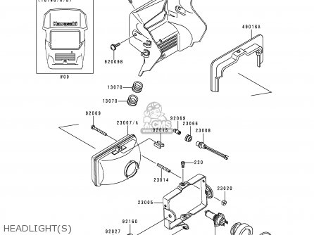 HEADLIGHT(S) - KMX125-B10 1999 UNITED KINGDOM FR FG