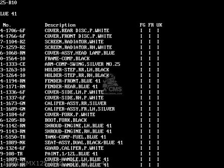 1999 KMX125-B10   TR BLUE 41 - KMX125-B10 1999 UNITED KINGDOM FR FG