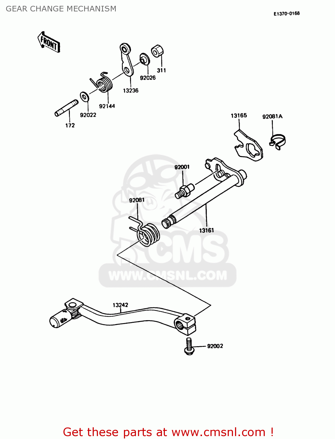 GEAR CHANGE MECHANISM KMX125-B2 1987 UNITED KINGDOM FR