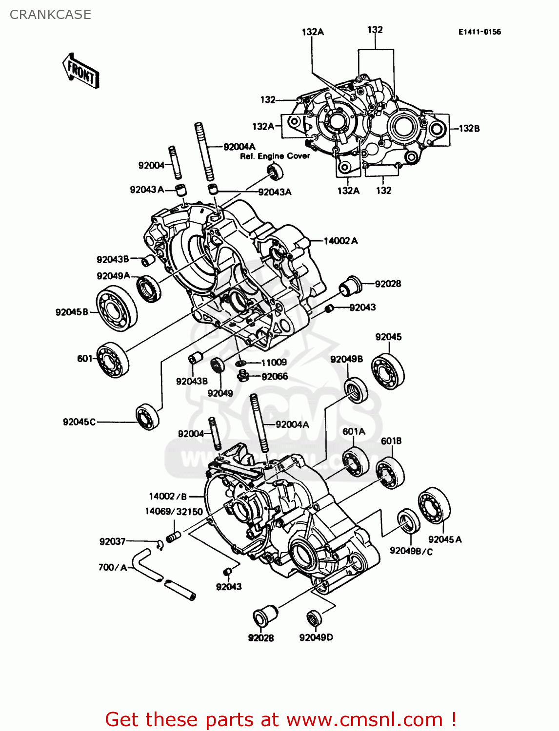 CRANKCASE KMX125-B2 1987 UNITED KINGDOM FR