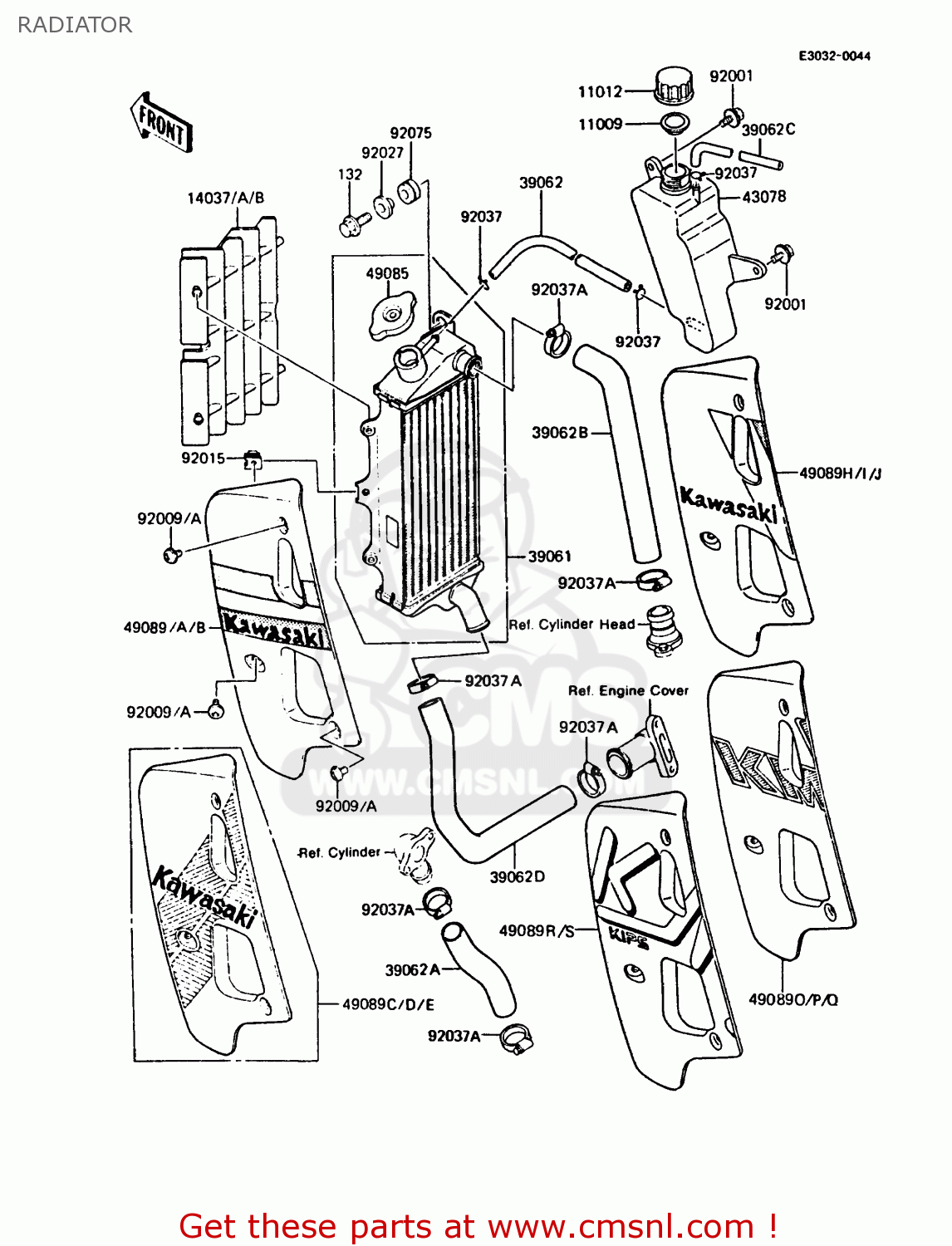 RADIATOR KMX125-B2 1987 UNITED KINGDOM FR