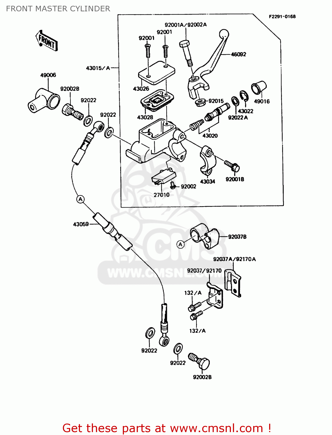 FRONT MASTER CYLINDER KMX125-B2 1987 UNITED KINGDOM FR