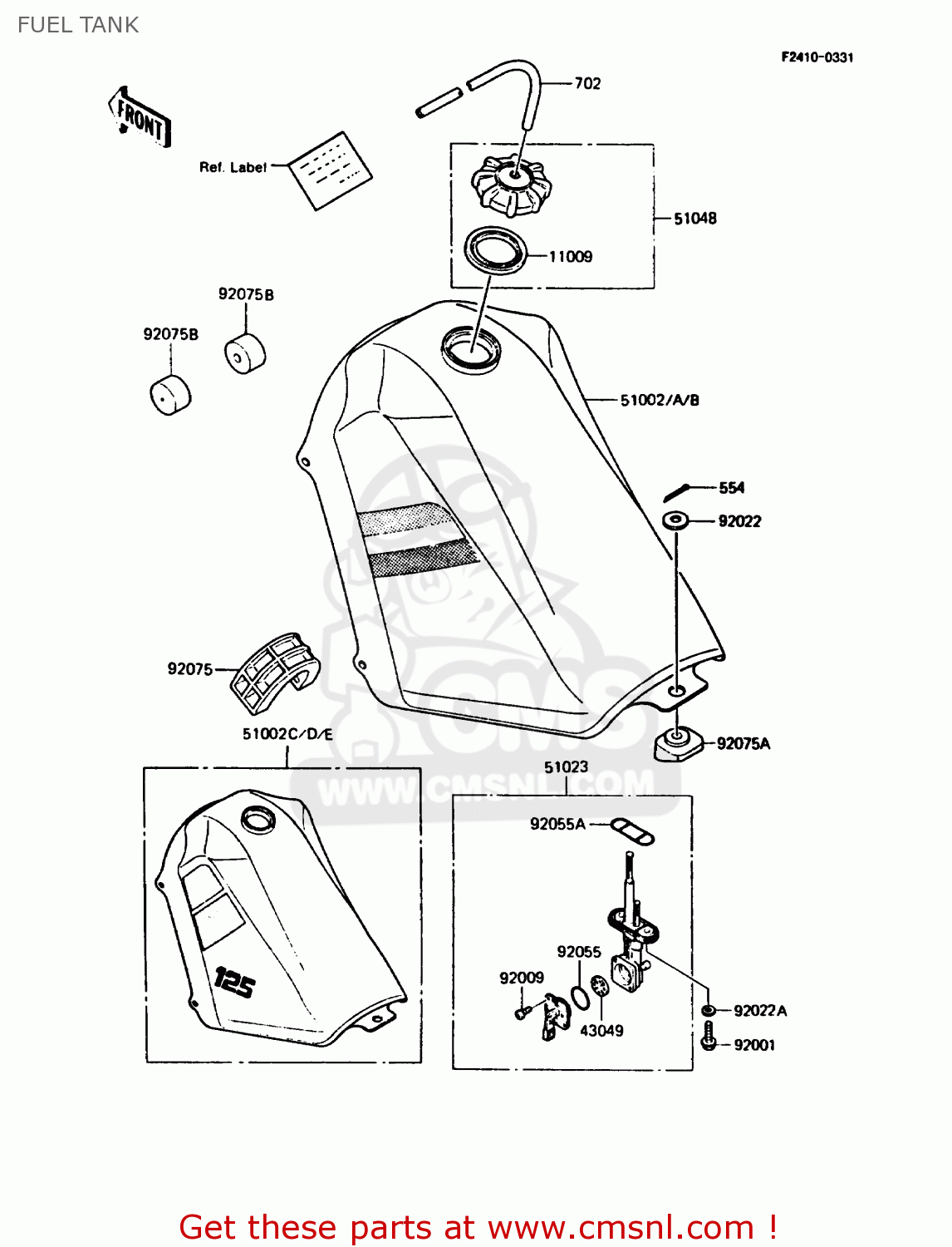 FUEL TANK KMX125-B2 1987 UNITED KINGDOM FR