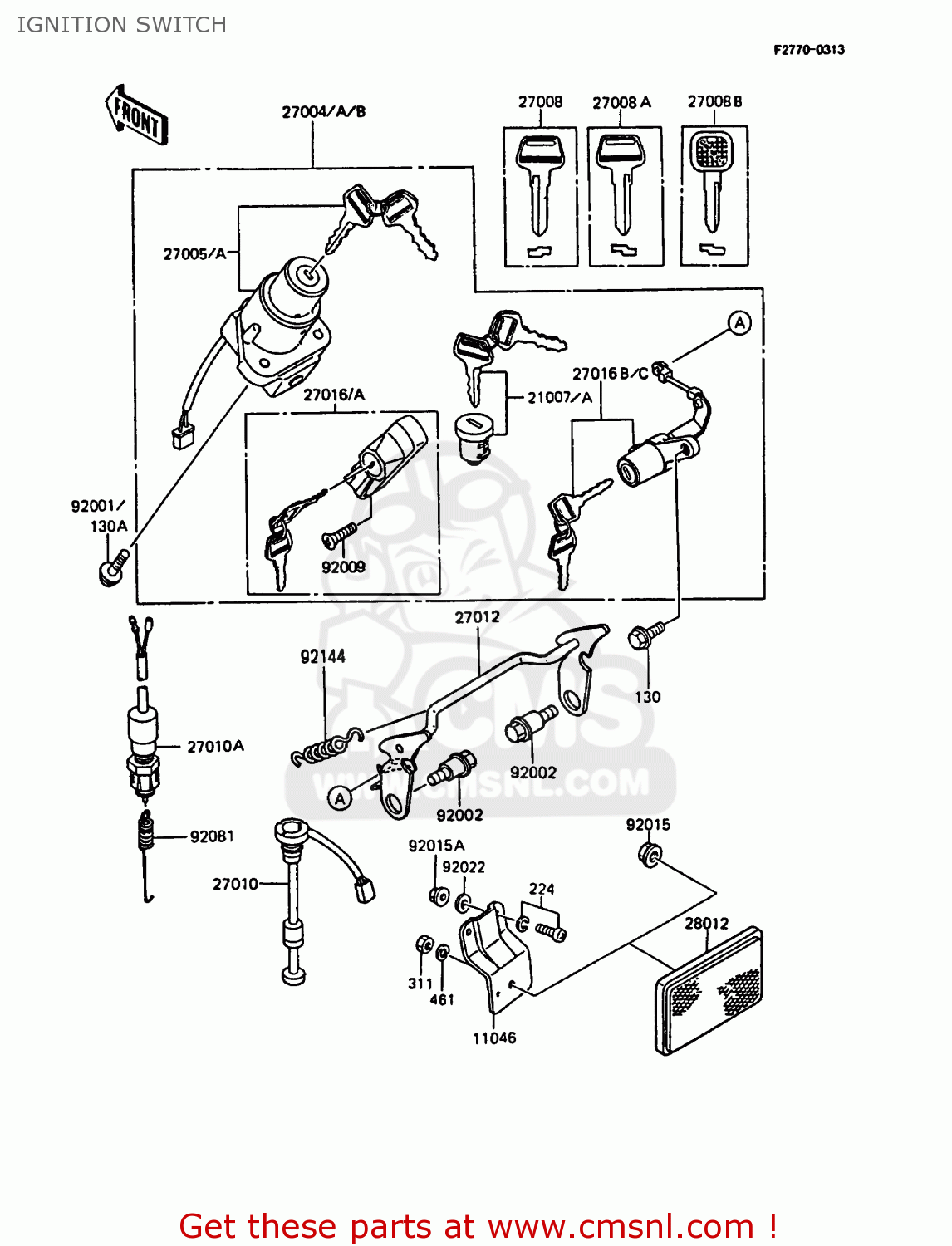 IGNITION SWITCH KMX125-B2 1987 UNITED KINGDOM FR