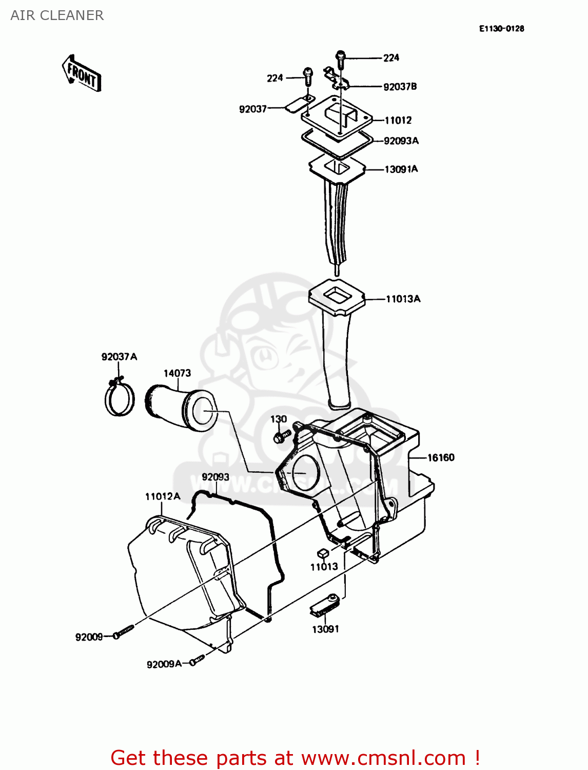 AIR CLEANER KMX125-B3 1988 UNITED KINGDOM FR