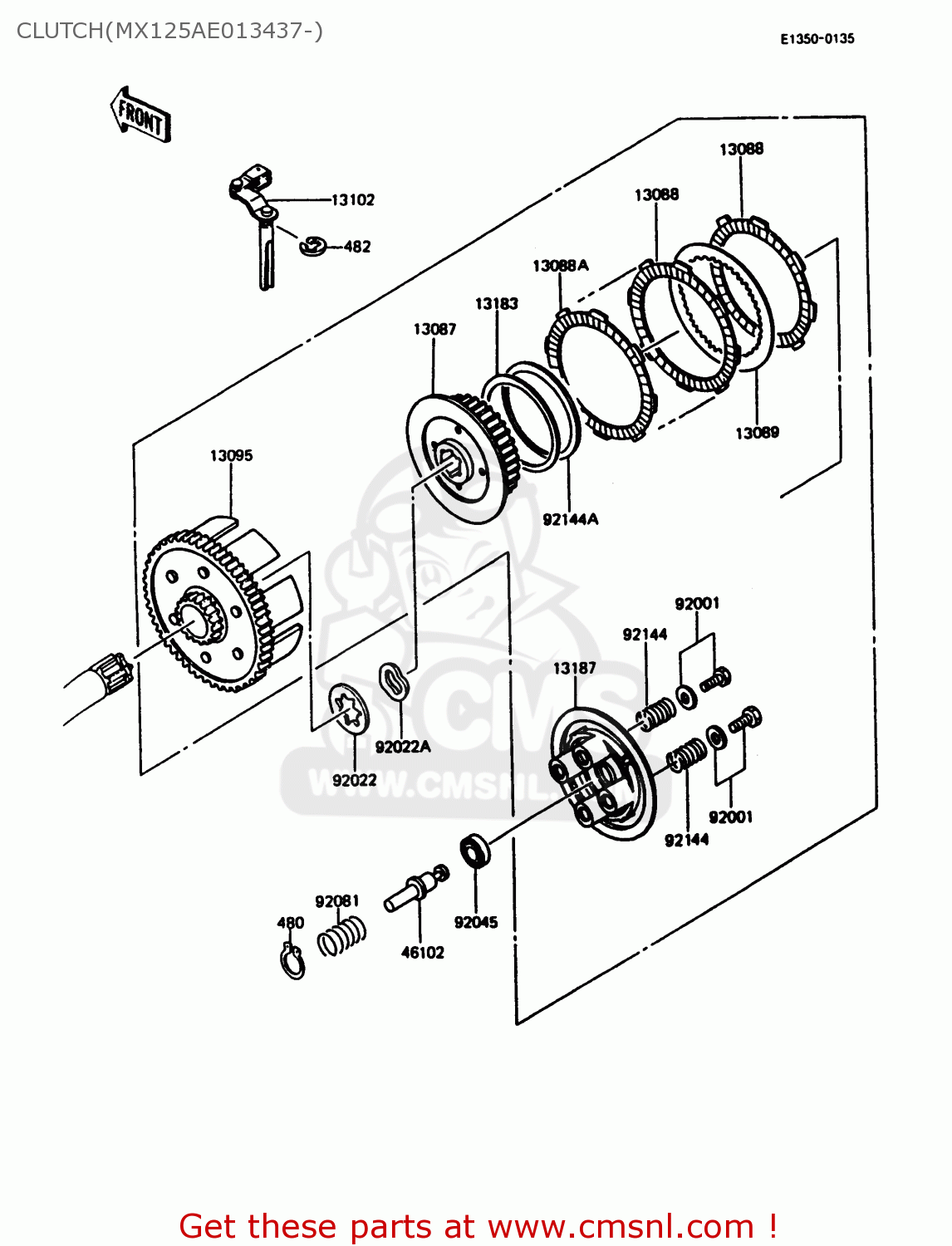 CLUTCH(MX125AE013437-) KMX125-B3 1988 UNITED KINGDOM FR
