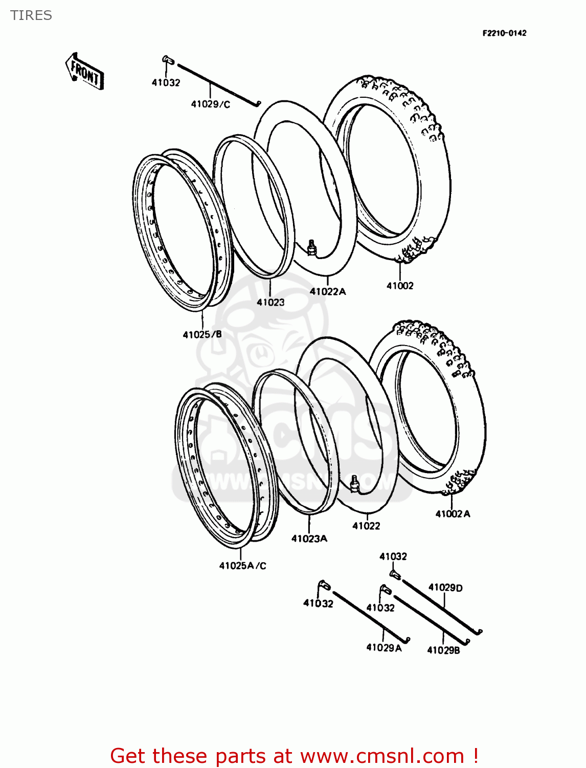 TIRES KMX125-B3 1988 UNITED KINGDOM FR
