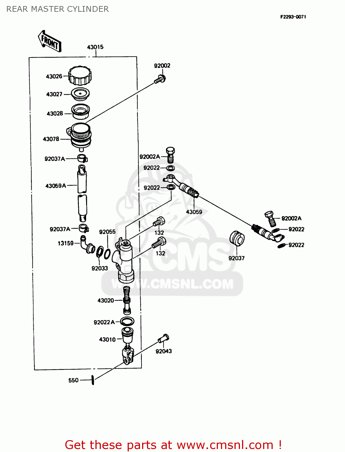 REAR MASTER CYLINDER KMX125-B3 1988 UNITED KINGDOM FR