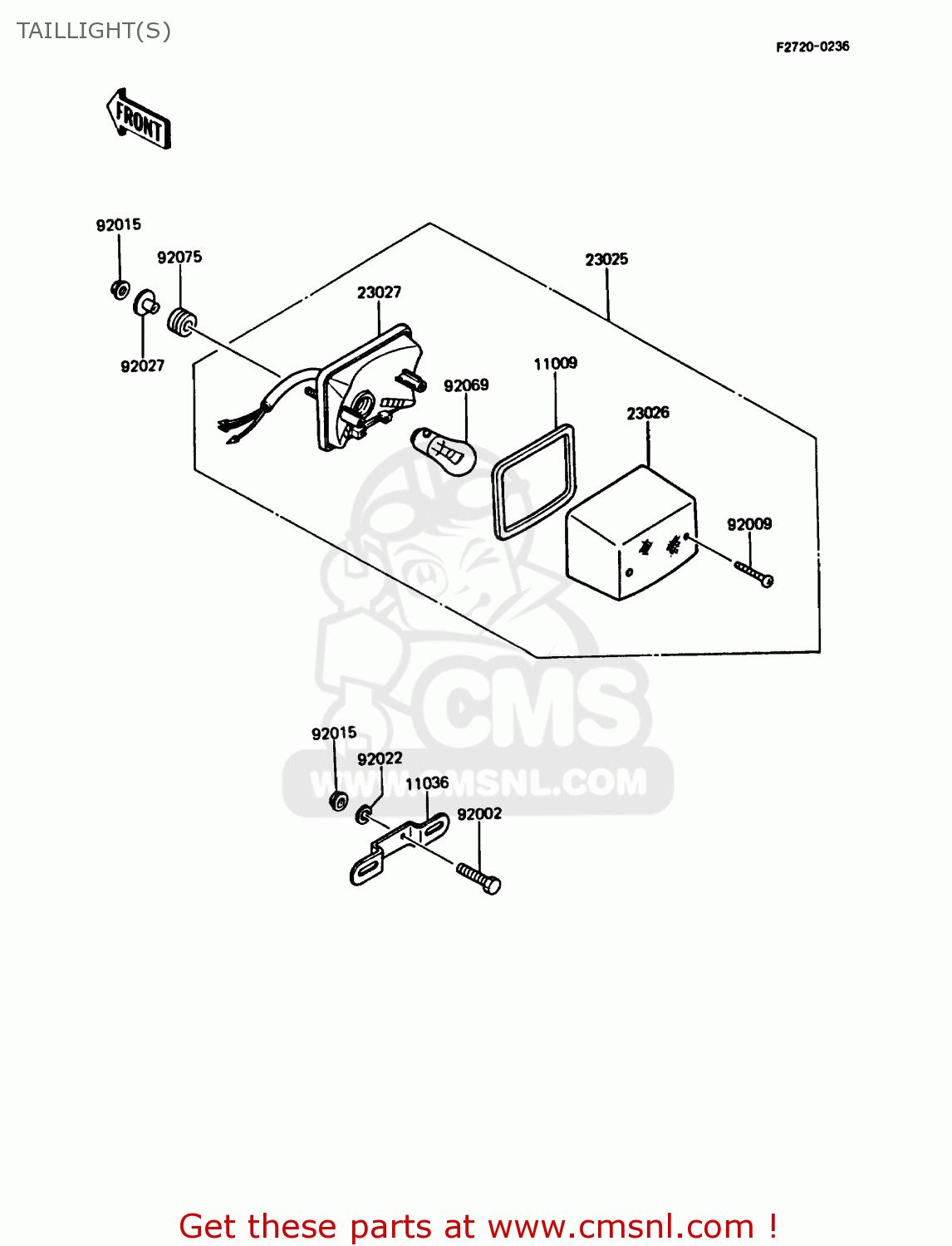 TAILLIGHT(S) KMX125-B3 1988 UNITED KINGDOM FR