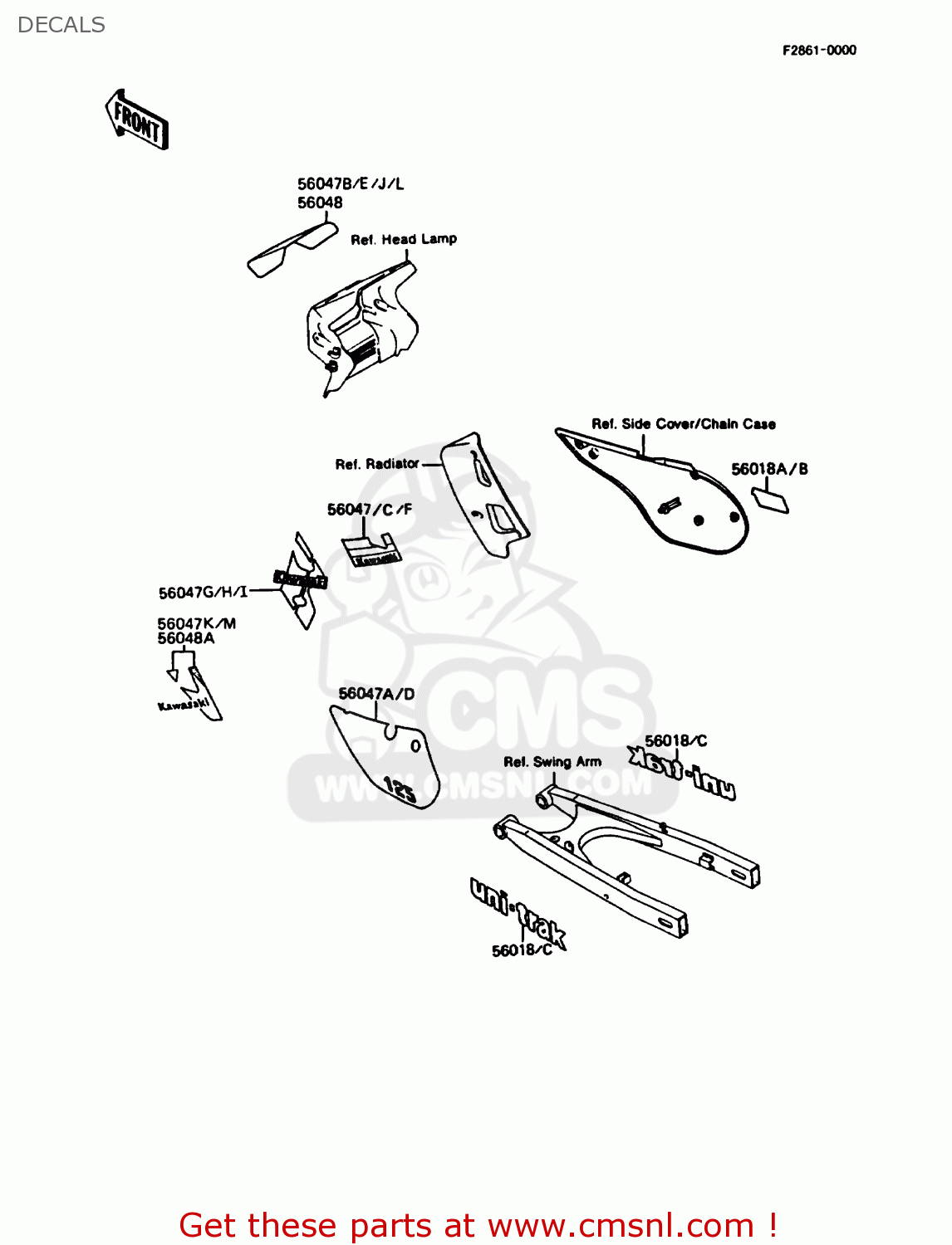DECALS KMX125-B3 1988 UNITED KINGDOM FR