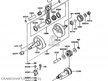 CRANKSHAFT/PISTON(S) - KMX125-B3 1988 UNITED KINGDOM FR