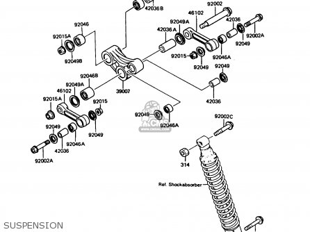 SUSPENSION - KMX125-B3 1988 UNITED KINGDOM FR