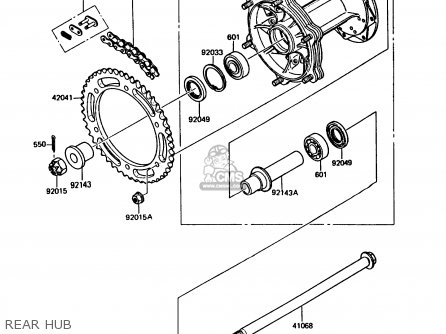 REAR HUB - KMX125-B3 1988 UNITED KINGDOM FR