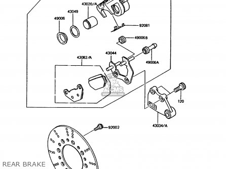 REAR BRAKE - KMX125-B3 1988 UNITED KINGDOM FR