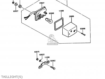 TAILLIGHT(S) - KMX125-B3 1988 UNITED KINGDOM FR