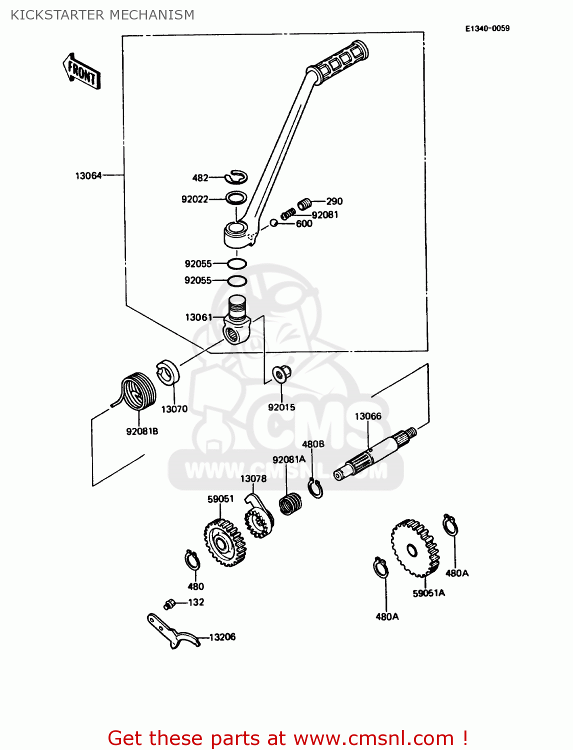 KICKSTARTER MECHANISM KMX125-B4 1989 UNITED KINGDOM FR