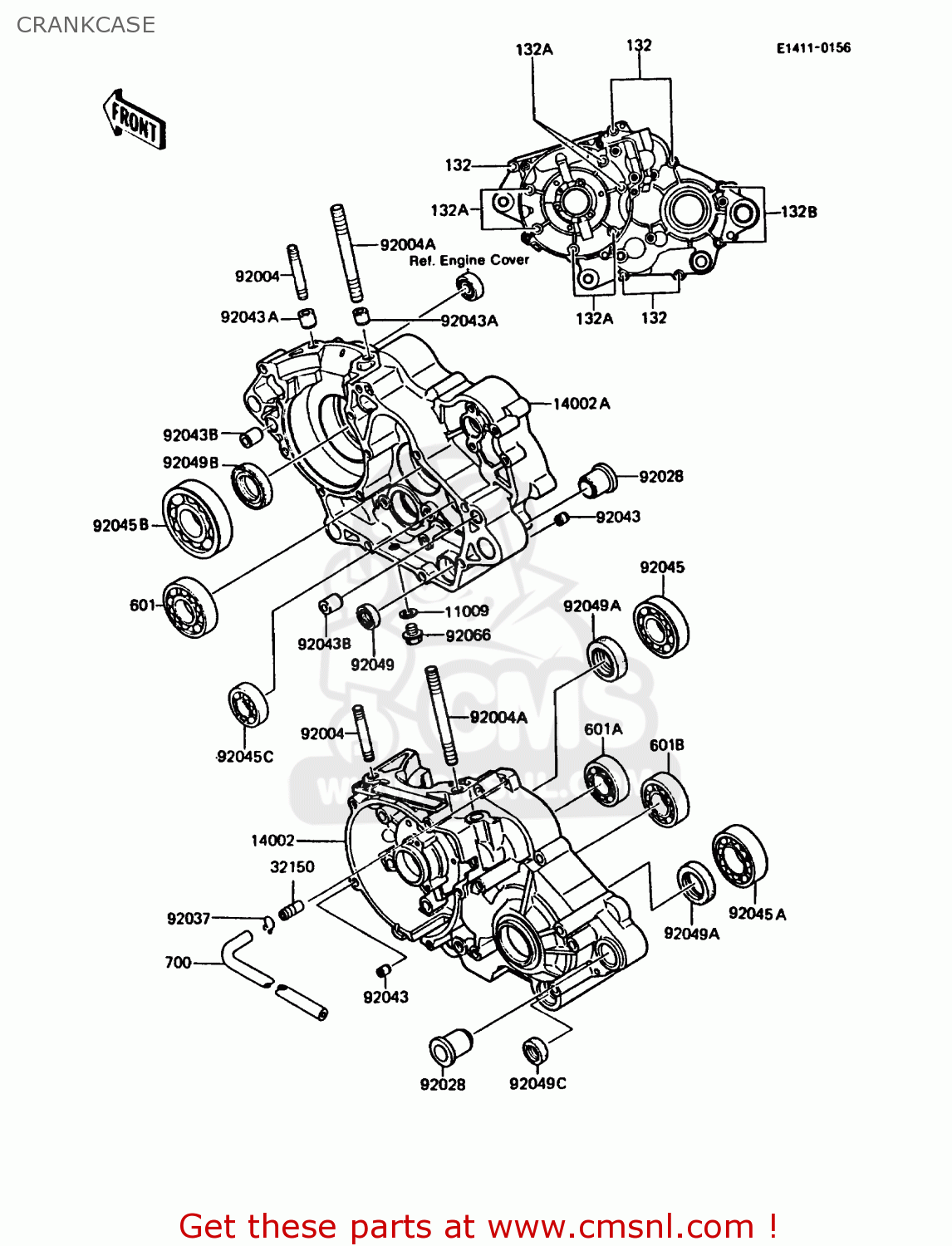 CRANKCASE KMX125-B4 1989 UNITED KINGDOM FR