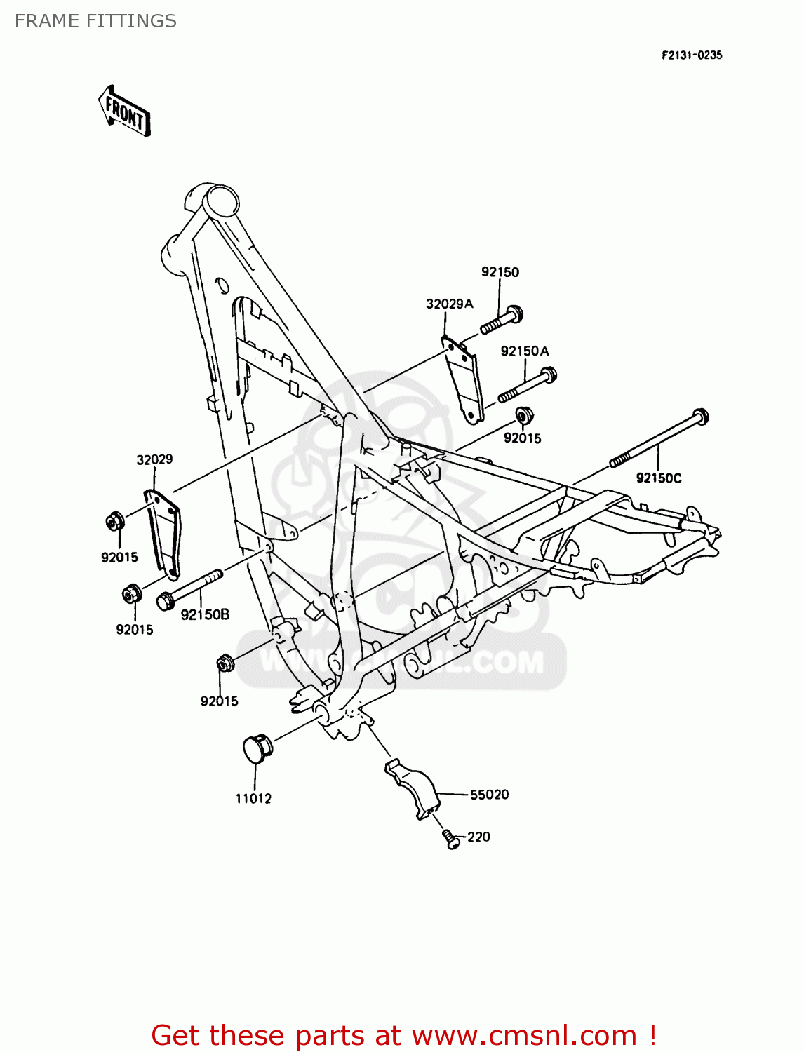FRAME FITTINGS KMX125-B4 1989 UNITED KINGDOM FR