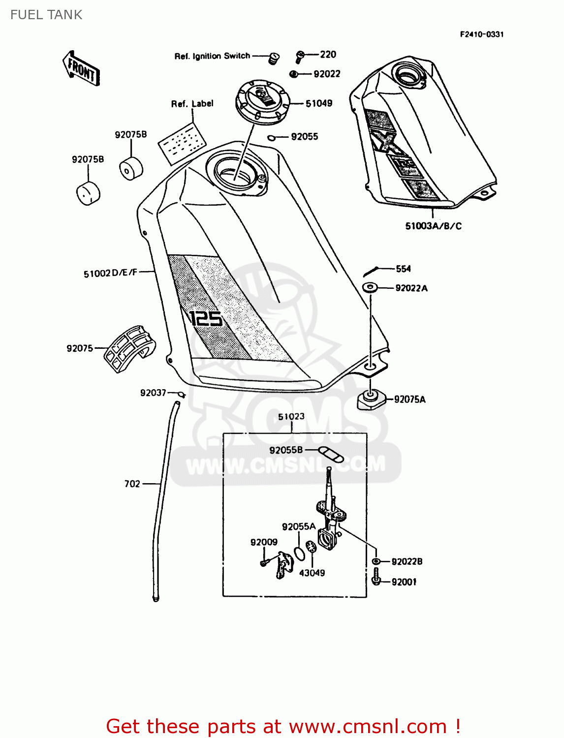 FUEL TANK KMX125-B4 1989 UNITED KINGDOM FR