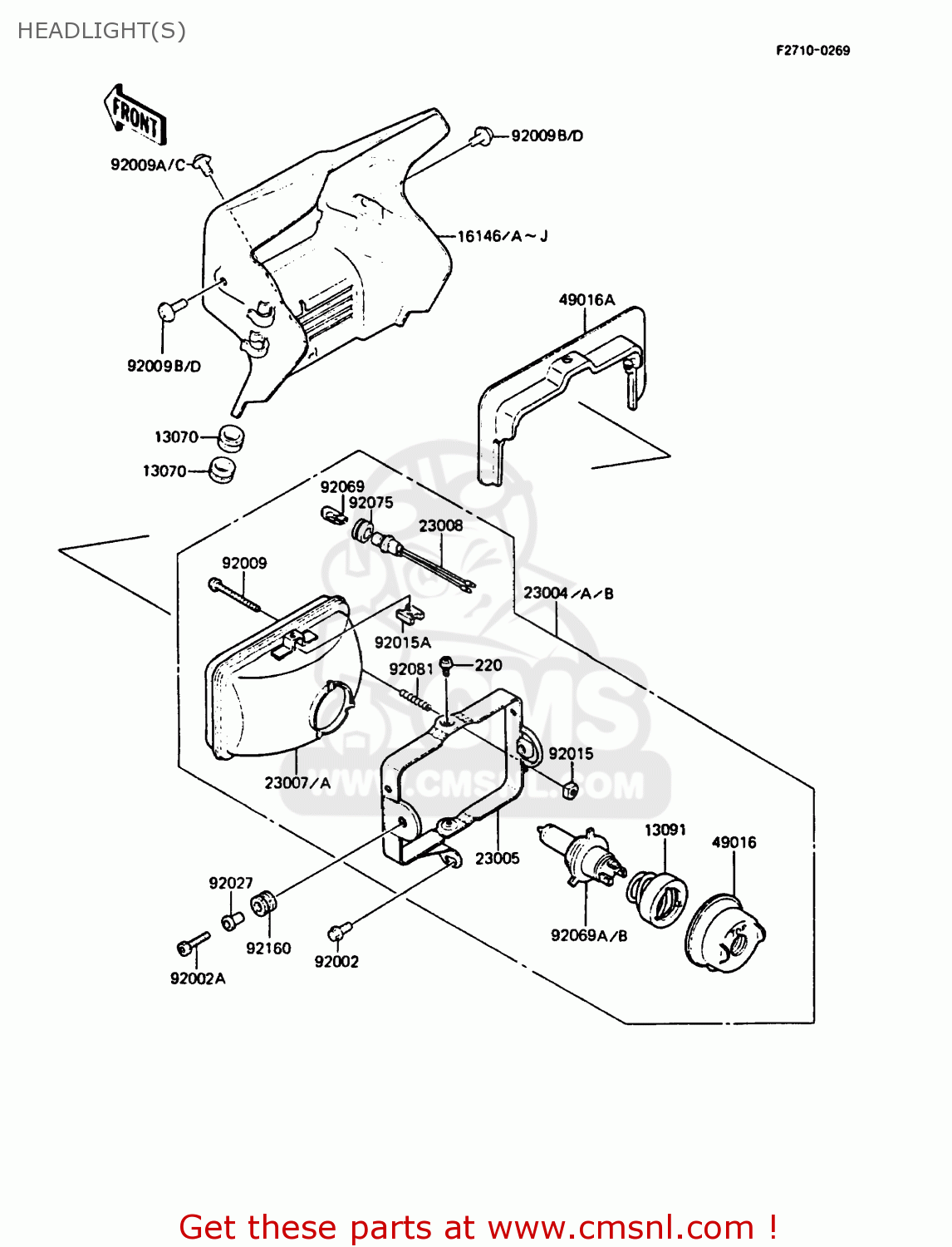 HEADLIGHT(S) KMX125-B4 1989 UNITED KINGDOM FR