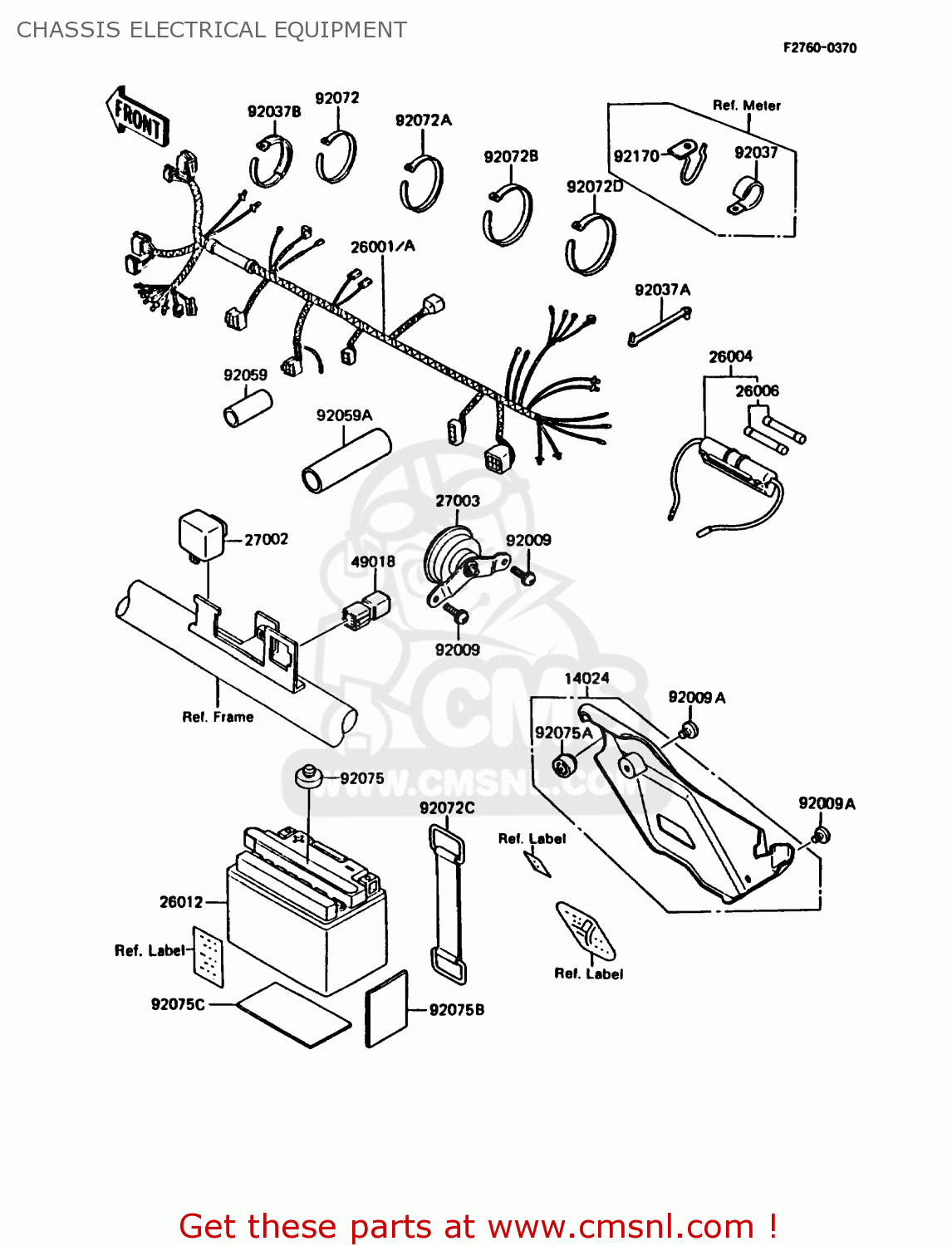 CHASSIS ELECTRICAL EQUIPMENT KMX125-B4 1989 UNITED KINGDOM FR