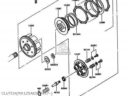 CLUTCH(MX125AE013437-) - KMX125-B4 1989 UNITED KINGDOM FR