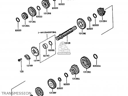 TRANSMISSION - KMX125-B4 1989 UNITED KINGDOM FR