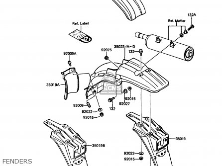 FENDERS - KMX125-B4 1989 UNITED KINGDOM FR