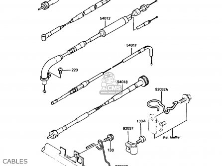 CABLES - KMX125-B4 1989 UNITED KINGDOM FR