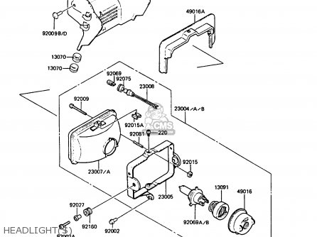 HEADLIGHT(S) - KMX125-B4 1989 UNITED KINGDOM FR