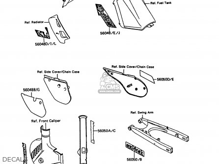 DECALS - KMX125-B4 1989 UNITED KINGDOM FR
