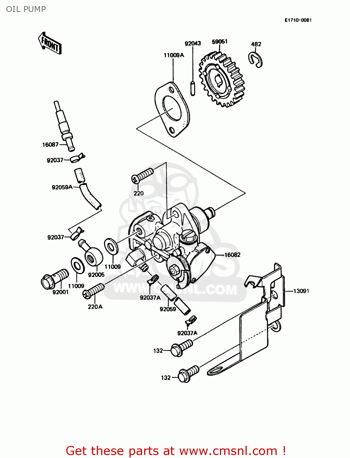 OIL PUMP KMX125-B5 1990 UNITED KINGDOM FR SD