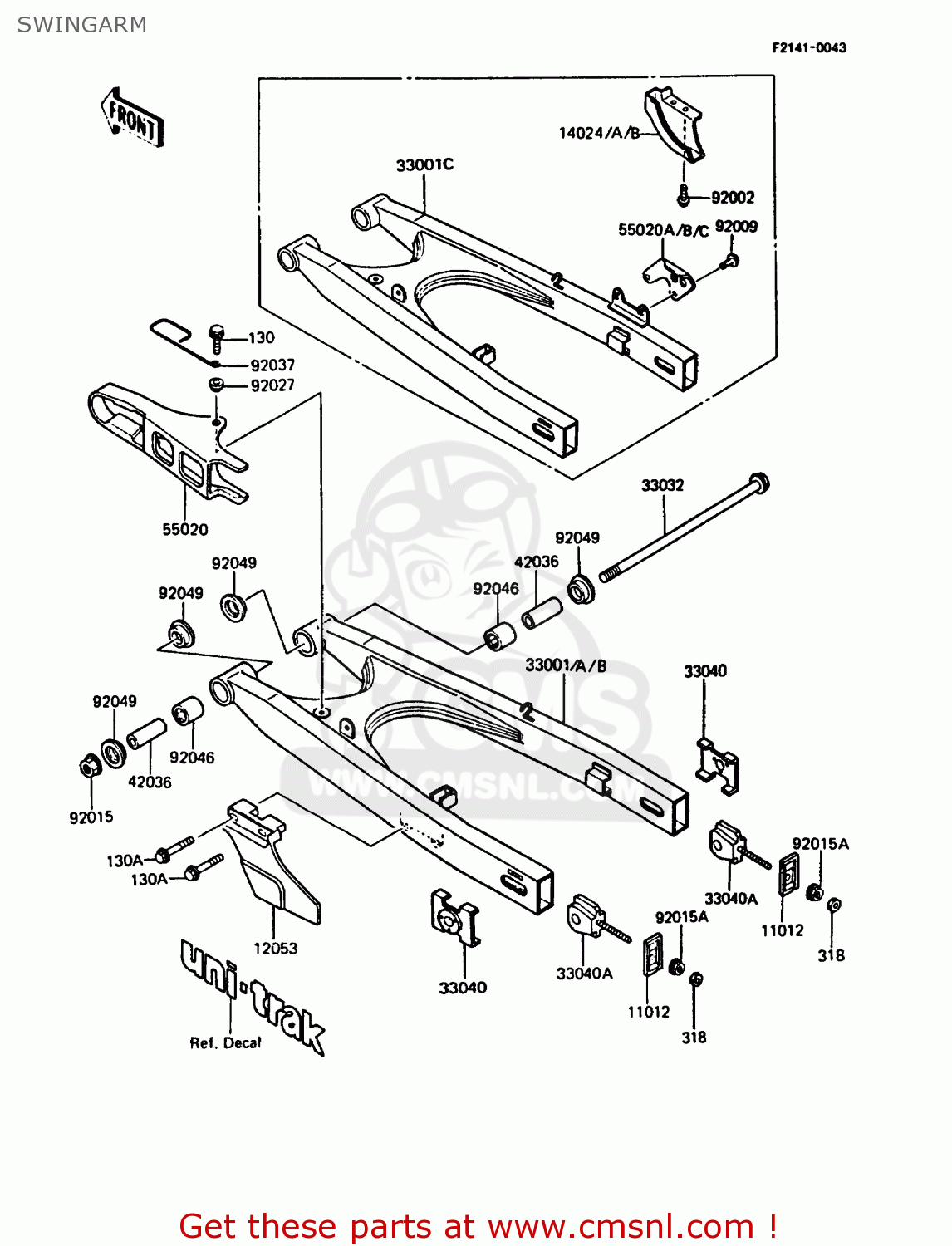 SWINGARM KMX125-B5 1990 UNITED KINGDOM FR SD