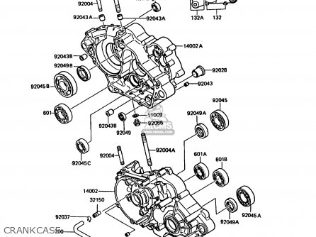 CRANKCASE - KMX125-B5 1990 UNITED KINGDOM FR SD
