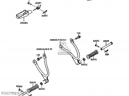 FOOTRESTS - KMX125-B5 1990 UNITED KINGDOM FR SD