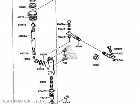REAR MASTER CYLINDER - KMX125-B5 1990 UNITED KINGDOM FR SD