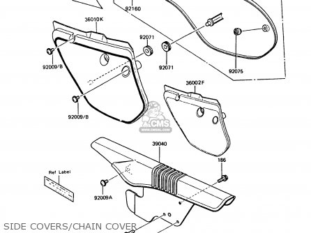 SIDE COVERS/CHAIN COVER - KMX125-B5 1990 UNITED KINGDOM FR SD
