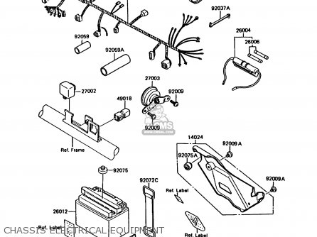 CHASSIS ELECTRICAL EQUIPMENT - KMX125-B5 1990 UNITED KINGDOM FR SD