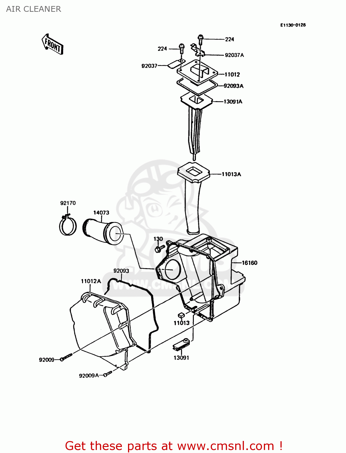 AIR CLEANER KMX125-B6 1991 UNITED KINGDOM FR NR