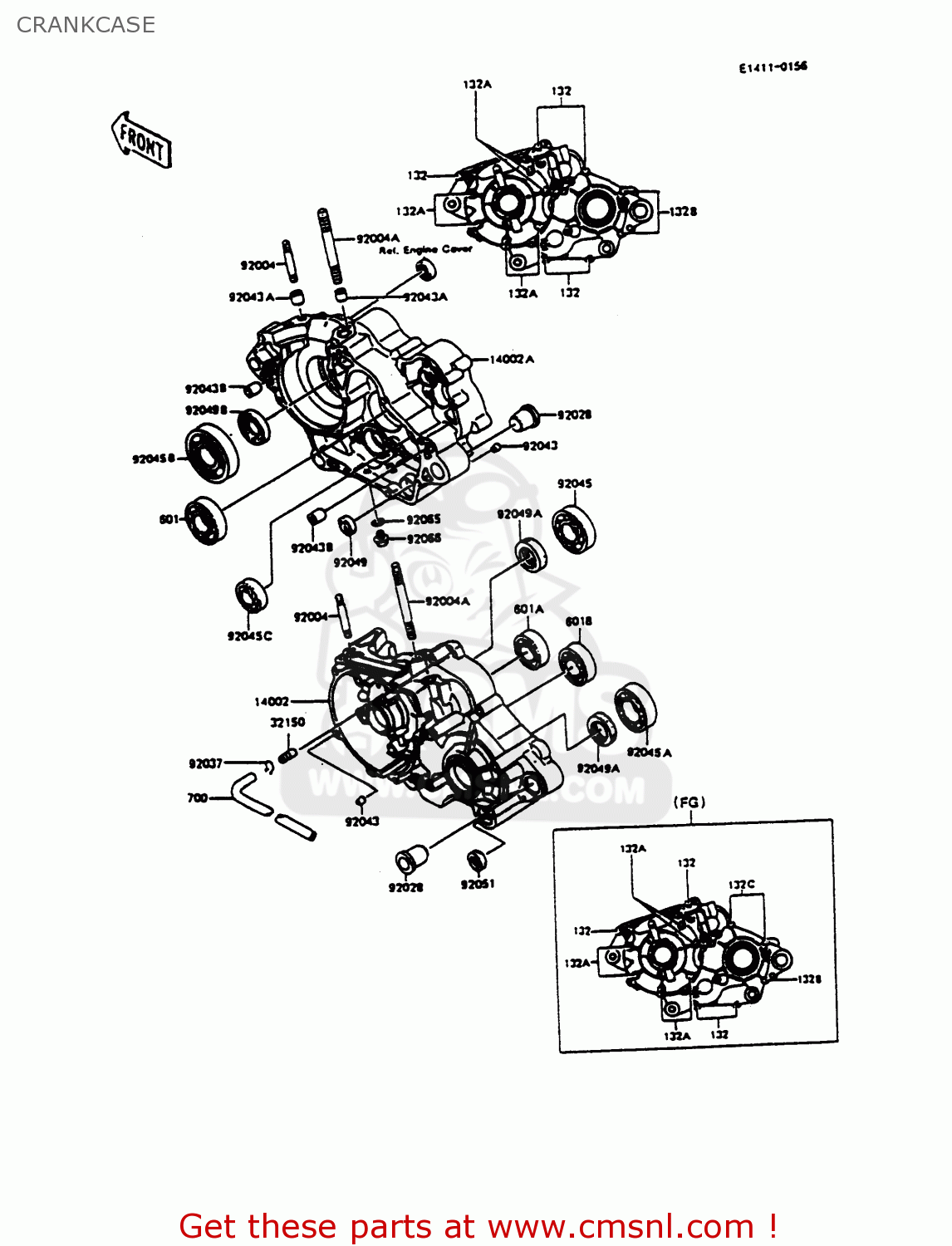 CRANKCASE KMX125-B6 1991 UNITED KINGDOM FR NR
