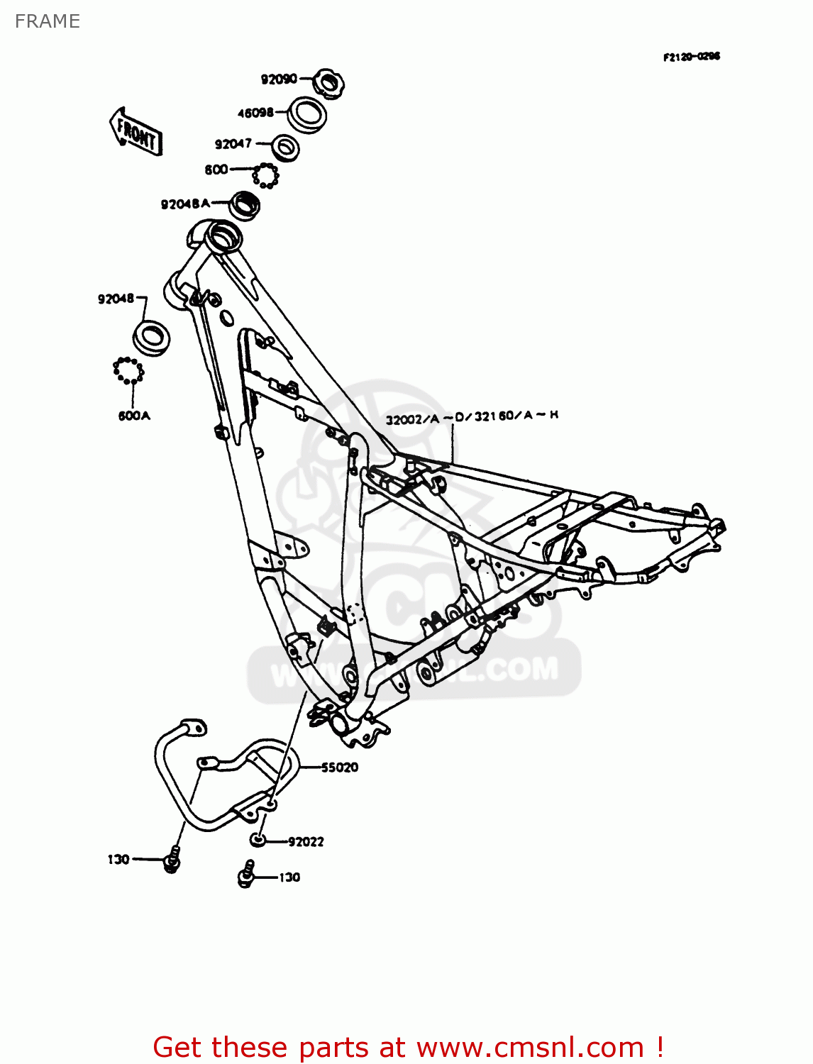 FRAME KMX125-B6 1991 UNITED KINGDOM FR NR