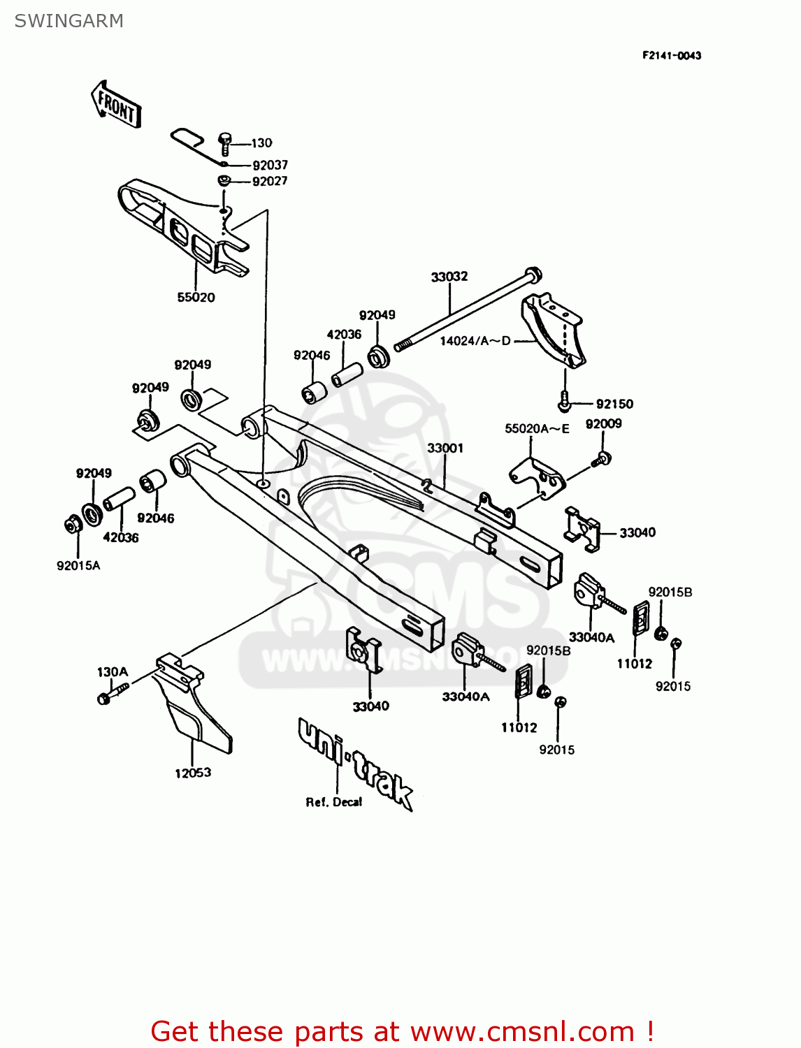 SWINGARM KMX125-B6 1991 UNITED KINGDOM FR NR