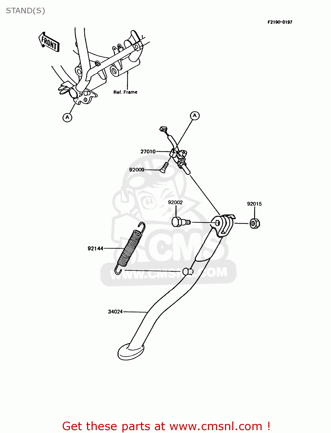 STAND(S) KMX125-B6 1991 UNITED KINGDOM FR NR