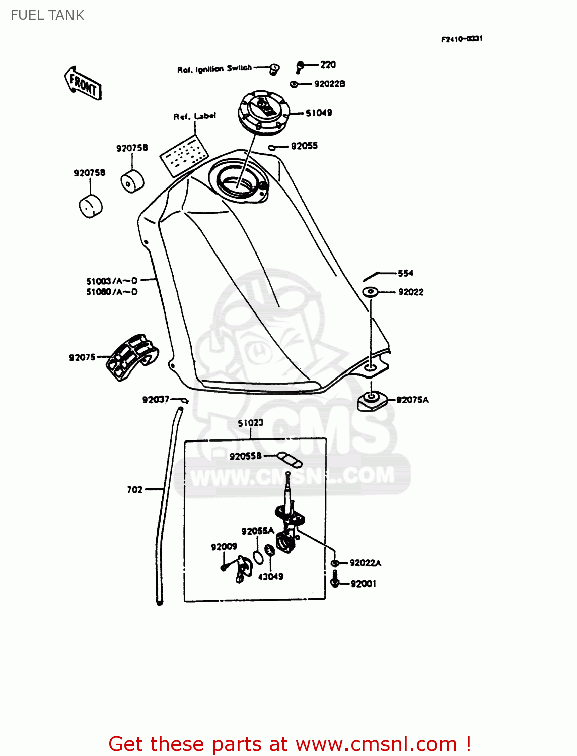 FUEL TANK KMX125-B6 1991 UNITED KINGDOM FR NR