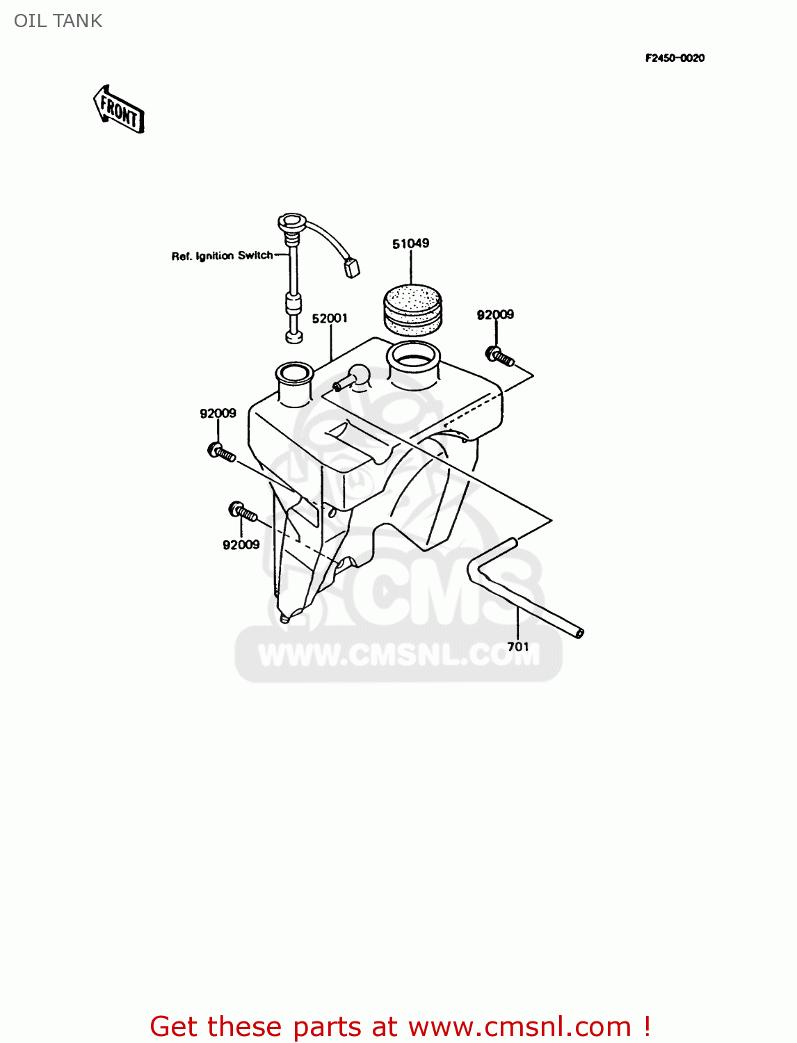 OIL TANK KMX125-B6 1991 UNITED KINGDOM FR NR