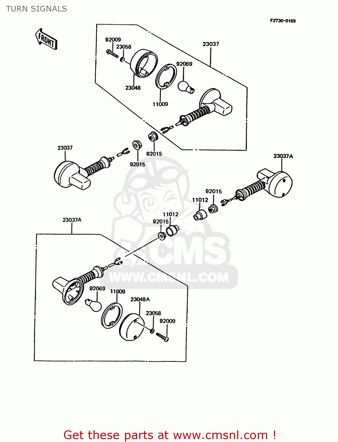 TURN SIGNALS KMX125-B6 1991 UNITED KINGDOM FR NR