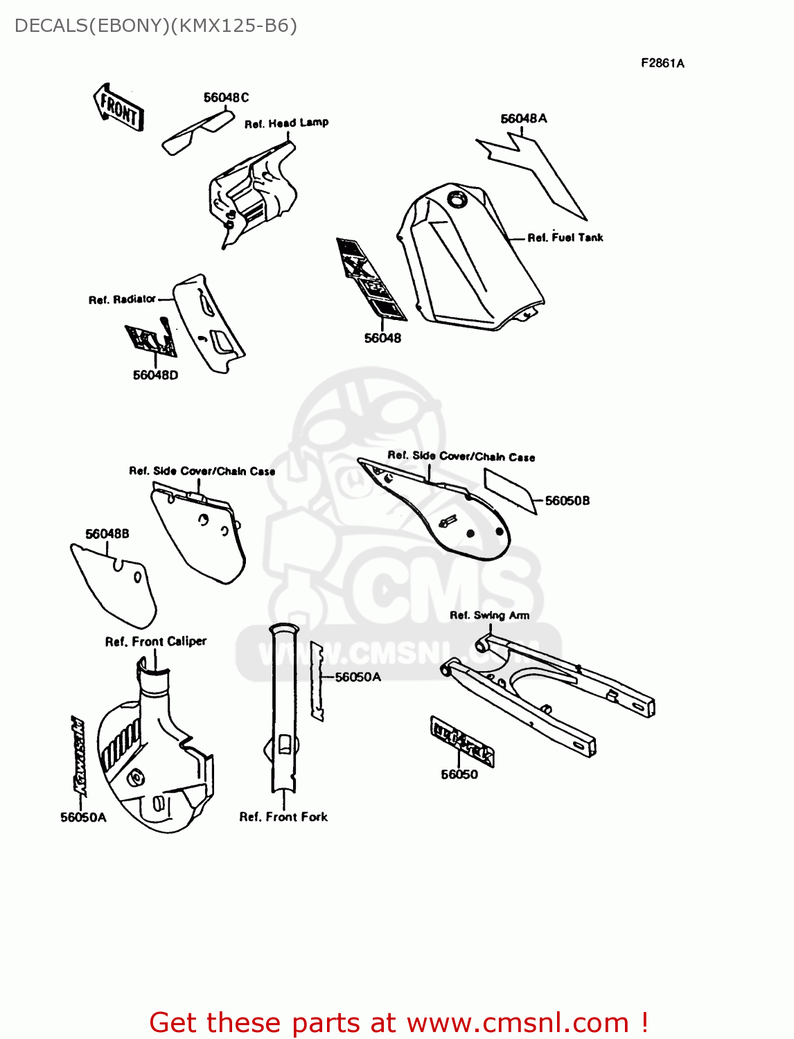 DECALS(EBONY)(KMX125-B6) KMX125-B6 1991 UNITED KINGDOM FR NR
