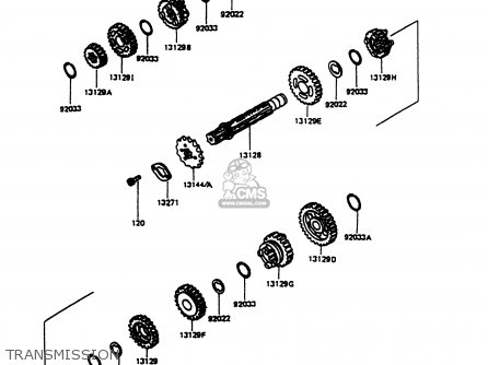 TRANSMISSION - KMX125-B6 1991 UNITED KINGDOM FR NR