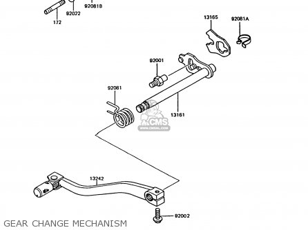 GEAR CHANGE MECHANISM - KMX125-B6 1991 UNITED KINGDOM FR NR