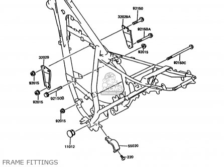 FRAME FITTINGS - KMX125-B6 1991 UNITED KINGDOM FR NR